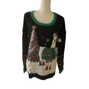 33 Degrees Ugly Christmas Sweater  Alpaca Llama XL